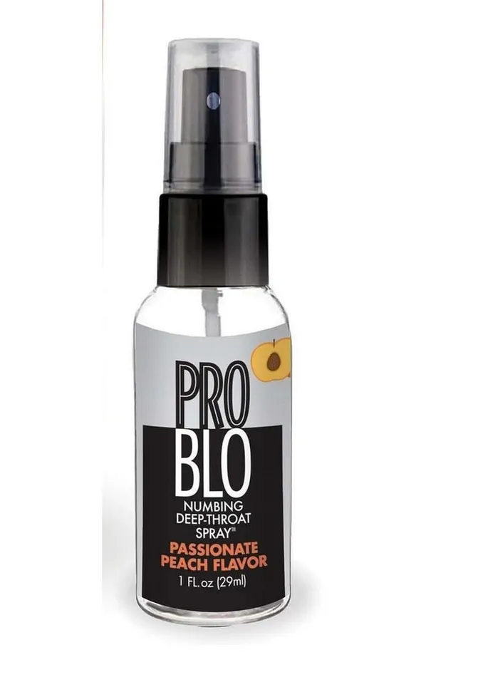 Male Sex Toys Problo Numbing DeepThroat Spray 1oz Peach Problo
