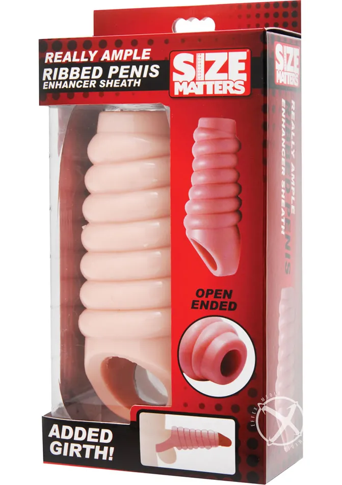 Male Sex Toys Size Matters Size Matters Really Ample Ribbed Penis Enhancer Sheath