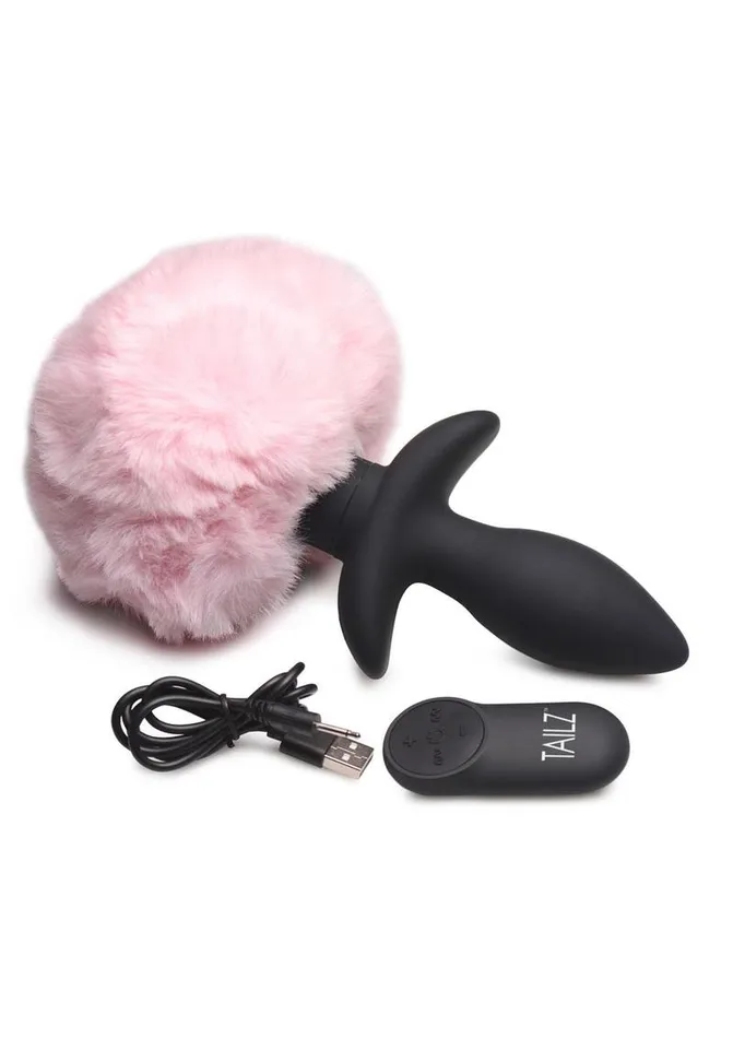 Male Sex Toys Tailz Moving and Vibrating Bunny Tails Rechargeable Silicone Anal Plug with Remote Control TAILZ