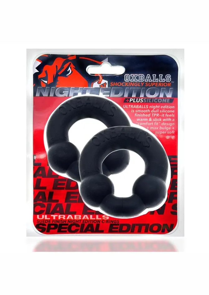 Oxballs Ultraballs Cock Ring Set 2 Pack Night Edition Oxballs Male Sex Toys