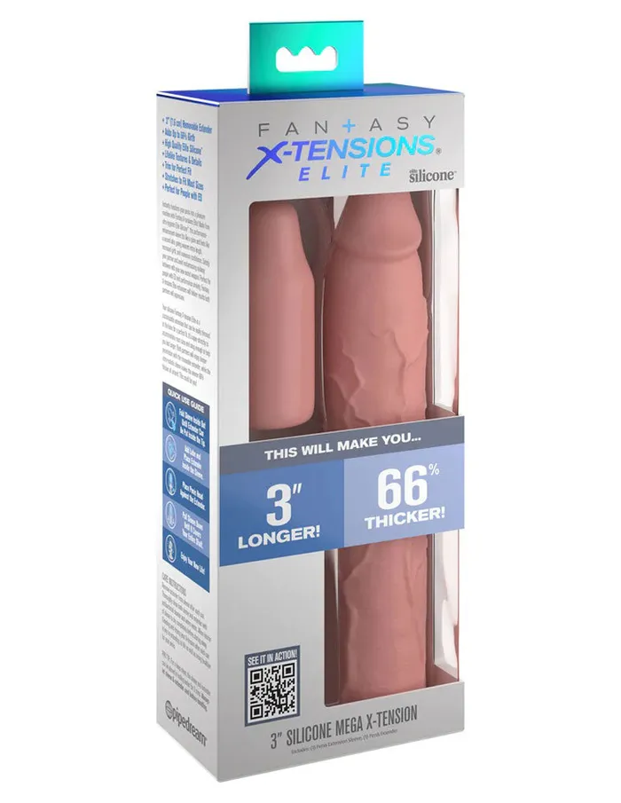 Pipedream Anal Fantasy XTensions Elite 9 Inch Sleeve With 3 Inch Plug Light Pipedream Anal Fantasy XTensions Elite 9 Inch Sleeve With 3 Inch Plug Light