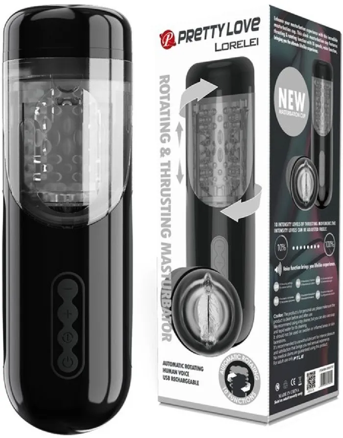 Pretty Love Male Sex Toys Lorelei Masturbator Black