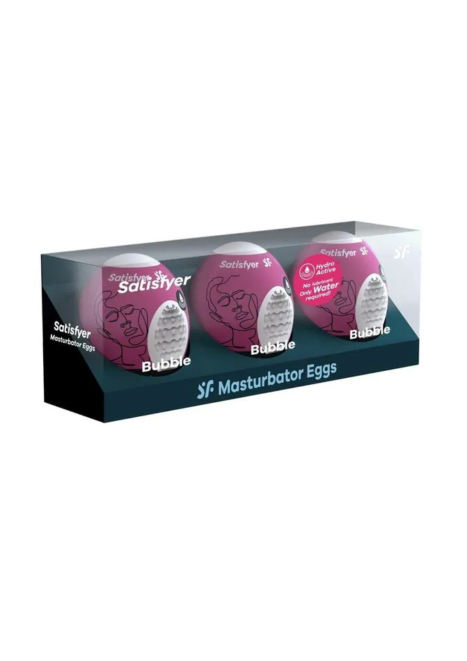 Satisfyer Masturbator Egg 3 Pack Set Bubble Satisfyer Male Sex Toys