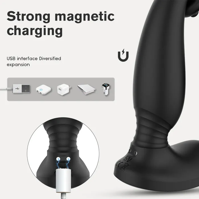 Versatile Vibrating Remote Control Cock Ring Butt Plug Prostate Massager SIMU PARADISE Male Sex Toys