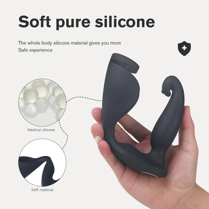 Versatile Vibrating Remote Control Cock Ring Butt Plug Prostate Massager SIMU PARADISE Male Sex Toys