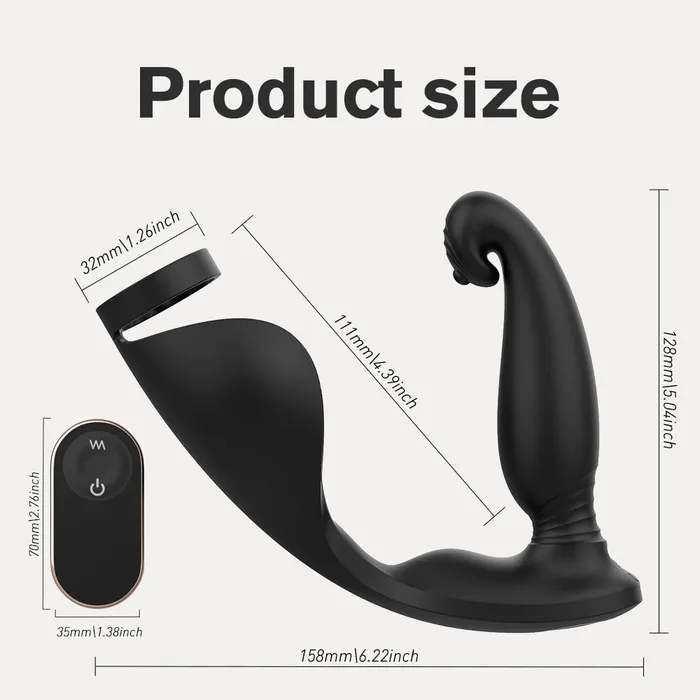 Versatile Vibrating Remote Control Cock Ring Butt Plug Prostate Massager SIMU PARADISE Male Sex Toys