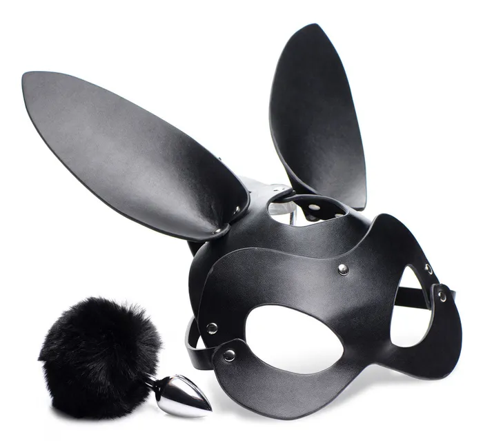 XR Brands Tailz Anal Bunny Tail Anal Plug and Mask Set