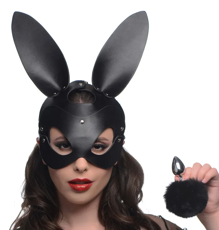 XR Brands Tailz Anal Bunny Tail Anal Plug and Mask Set XR Brands Tailz Anal Bunny Tail Anal Plug and Mask Set