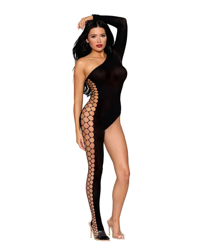 Bodystocking Dmnd One Size Black Dreamgirl Bodystockings Playsuits