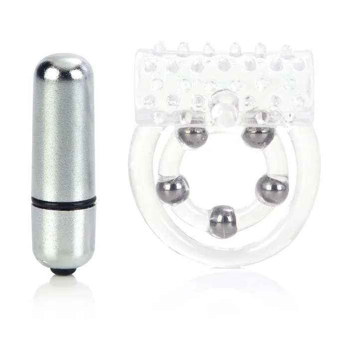 CalExotics Male Sex Toys Maximus Enhancement Ring 5 Stroker Beads Clear