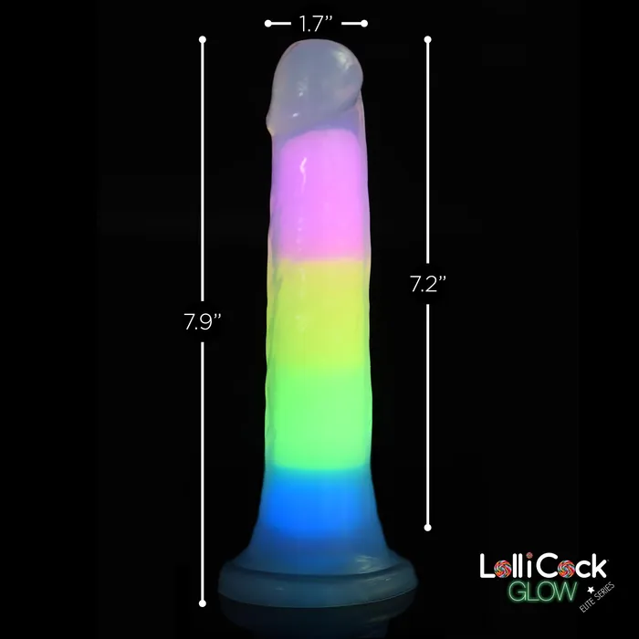 Dildos Lollicock 7 GlowintheDark Rainbow Silicone Dildo Lollicock Dildos Lollicock 7 GlowintheDark Rainbow Silicone Dildo Lollicock
