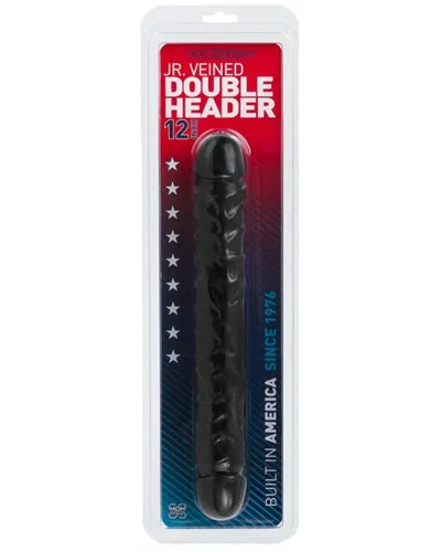 Doc Johnson Dildos Jr Veined Double Header 12 Inches Black