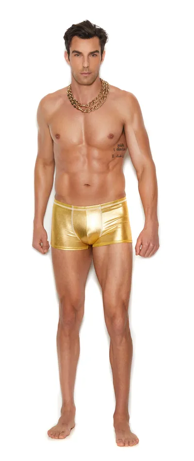 Elegant Moments Female Sex Toys Mens Gold Lame Boxer Brief Smallmedium Gold