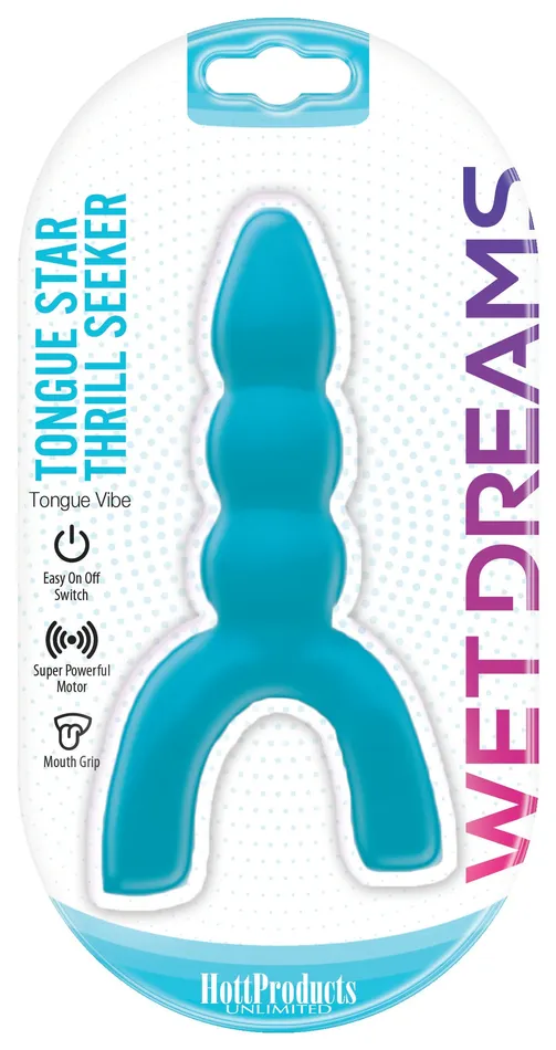 Hott Products Tongue Star Thrill Seaker Tongue Vibe Blue Vibrators