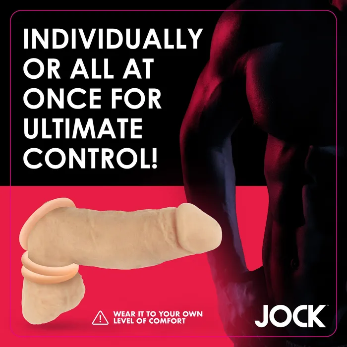 Jock Silicone Cock Ring Set in Light Jock Male Sex Toys