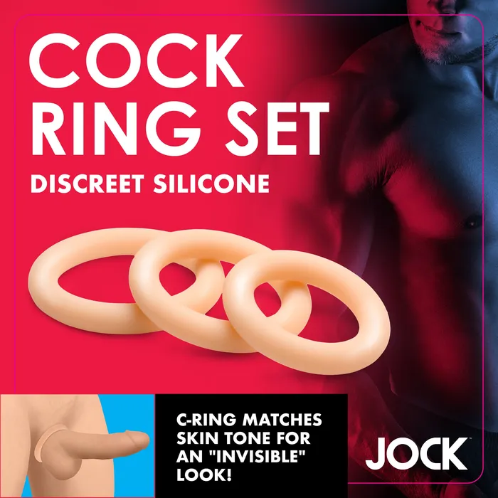 Jock Silicone Cock Ring Set in Light Jock Male Sex Toys