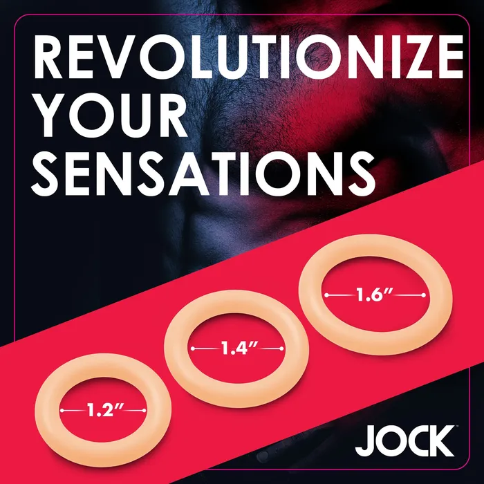 Jock Silicone Cock Ring Set in Light Jock Male Sex Toys