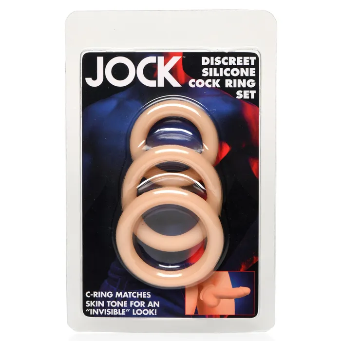 Jock Silicone Cock Ring Set in Light Jock Male Sex Toys