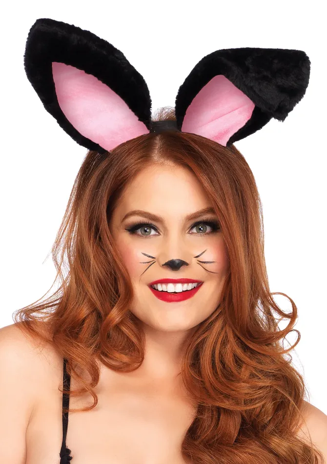 Leg Avenue Plush Bunny Rabbit Ears Headband Black Vibrators