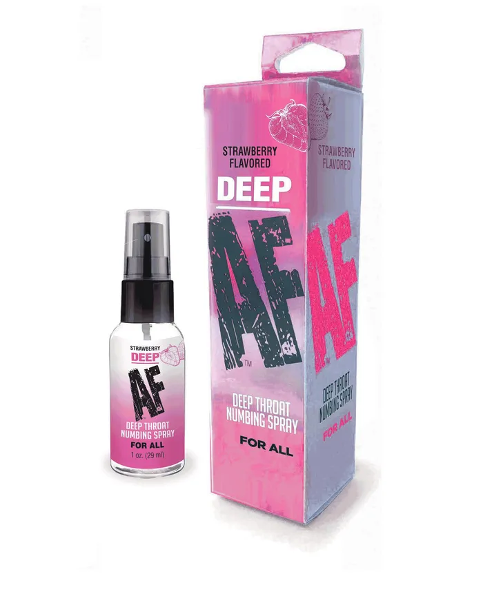 Male Sex Toys Little Genie Deep Af Numbing Throat Spray 1 Oz Strawberry
