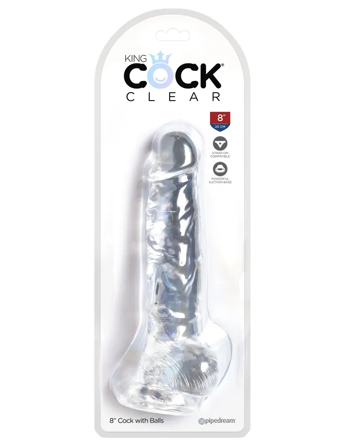Pipedream Dildos King Cock Clear 8 Inch Cock With Balls