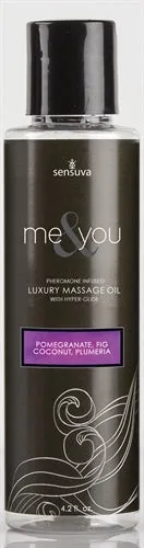 Sensuva Me and You Massage Oil Pomegranate Fig Coconut Plumeria 42 Oz Couples