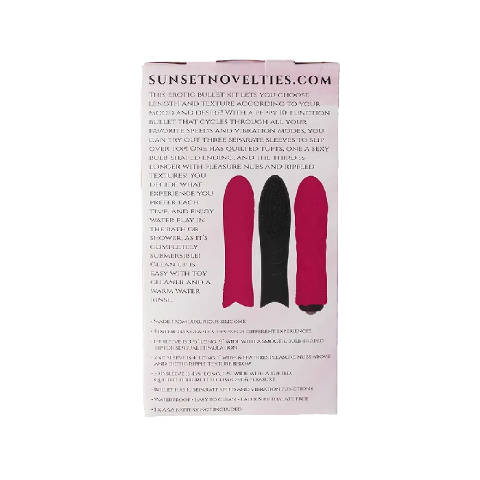 Sunset Intimates Female Sex Toys Bullet Pleasure Sleeve Trio
