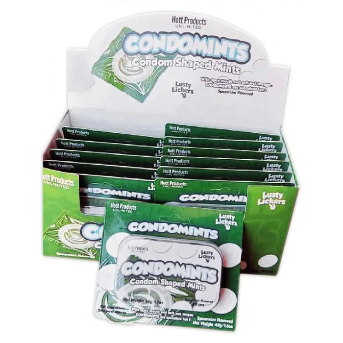Vibrators Hott Products Condomints Spearmints Flavor Condoms Shaped Mints Display