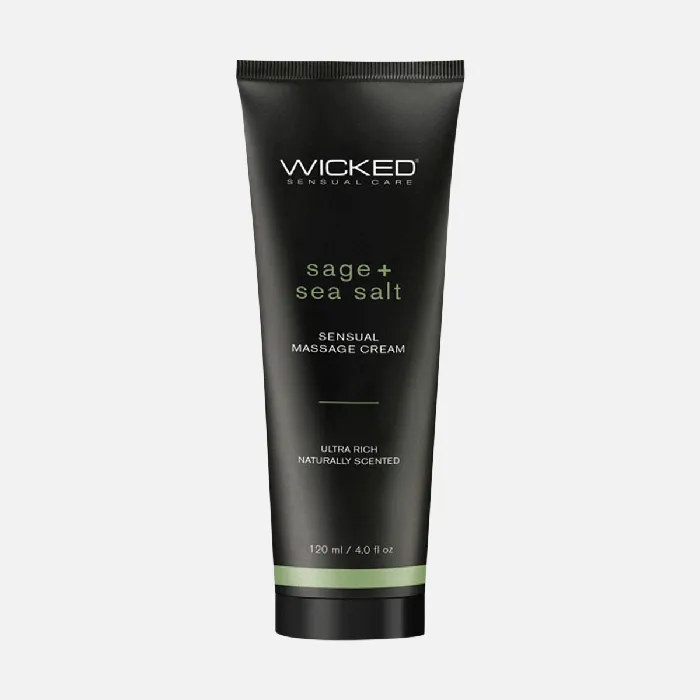 Wicked Sage and Sea Salt Massage Cream 120ml405oz Wicked Couples