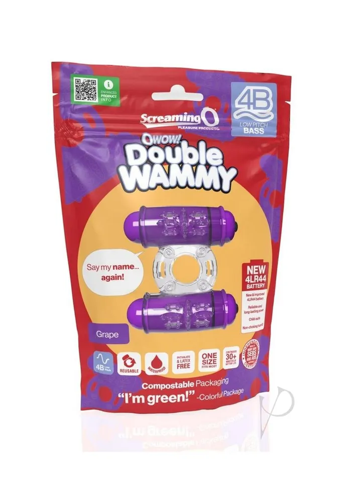4B Double Wammy Silicone Dual Vibrating Couples Cock Ring Grape Screaming O Couples 4B Double Wammy Silicone Dual Vibrating Couples Cock Ring Grape Screaming O Couples