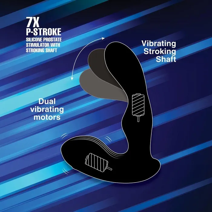 7X PStroke Silicone Prostate Stimulator with Stroking Shaft Alpha Pro Male Sex Toys