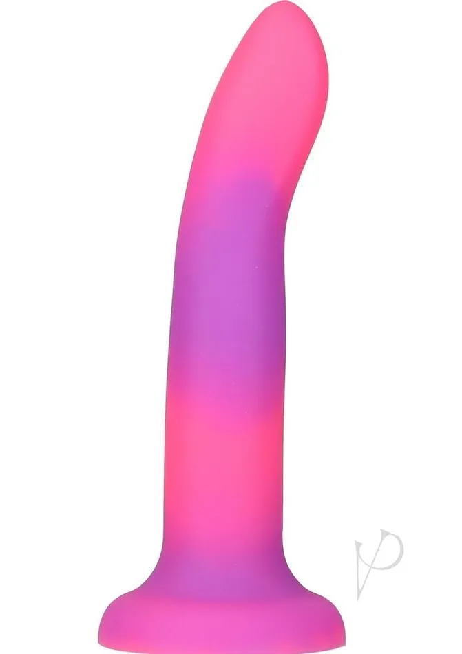 Addiction Addiction Rave Silicone Glow In The Dark Dildo 8in PinkPurple Dildos