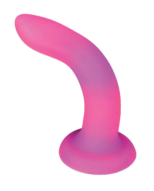 Addiction Addiction Rave Silicone Glow In The Dark Dildo 8in PinkPurple Dildos