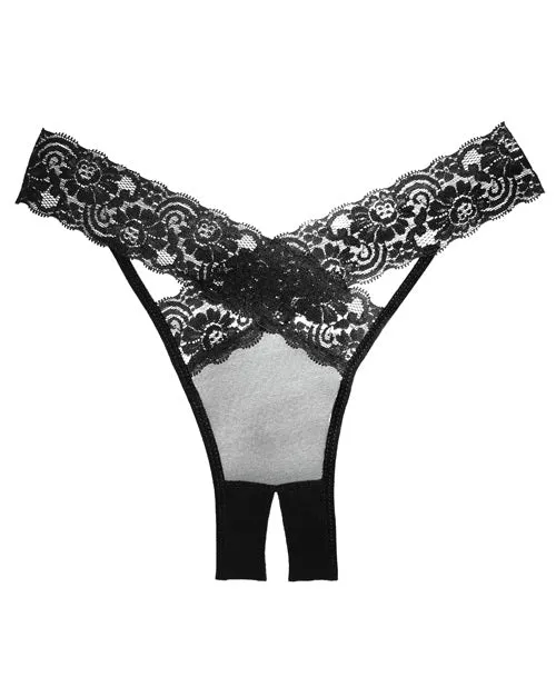 Adore Adore Sheer Lace Desire Panty Black OS Vibrators