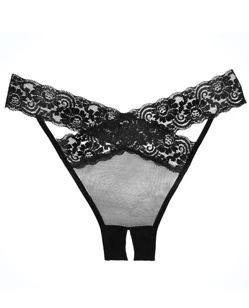 Adore Adore Sheer Lace Desire Panty Black OS Vibrators