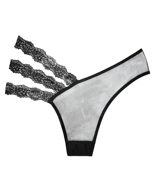 Adore Sheer Lace Wild Orchid Panty Black OS Adore Anal