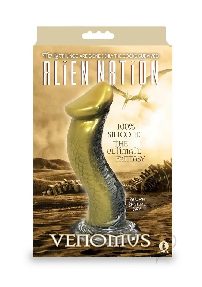 Alien Nation Venomus Silicone Creature Dildo Gold Alien Nation Dildos