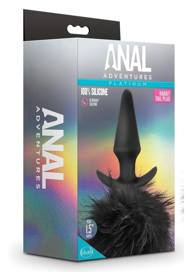 Anal Adventures Platinum Rabbit Tail Anal Plug Black Anal Adventures Anal