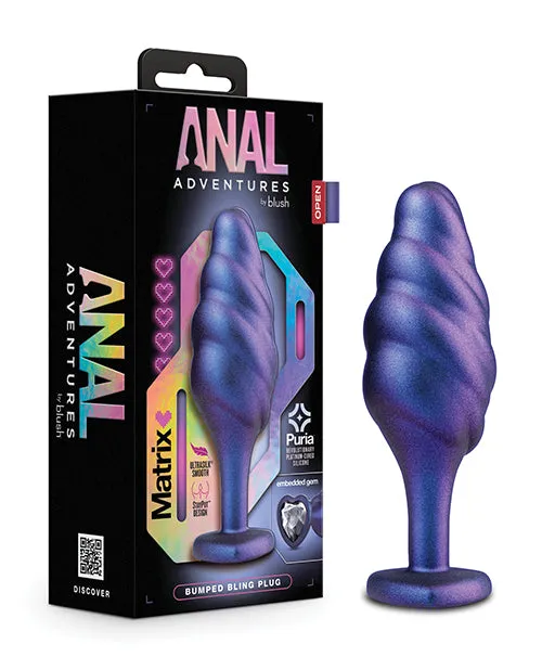 Anal Anal Adventures Anal Adventuers Matrix Bumped Bling Silicone Plug Sapphire Anal Anal Adventures Anal Adventuers Matrix Bumped Bling Silicone Plug Sapphire