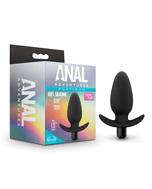 Anal Anal Adventures Anal Adventure Platinum Silicone Vibrating Saddle Plug Black Anal Anal Adventures Anal Adventure Platinum Silicone Vibrating Saddle Plug Black