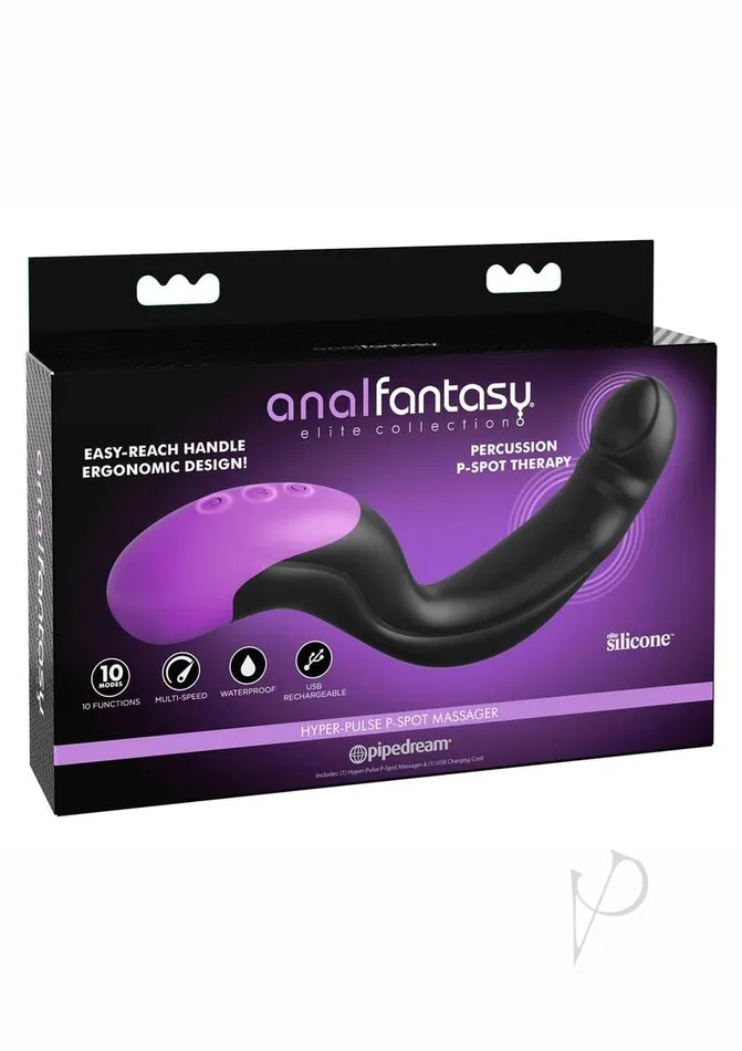 Anal Anal Fantasy Elite Anal Fantasy Elite HyperPulse Rechargeable Silicone PSpot Massager Black