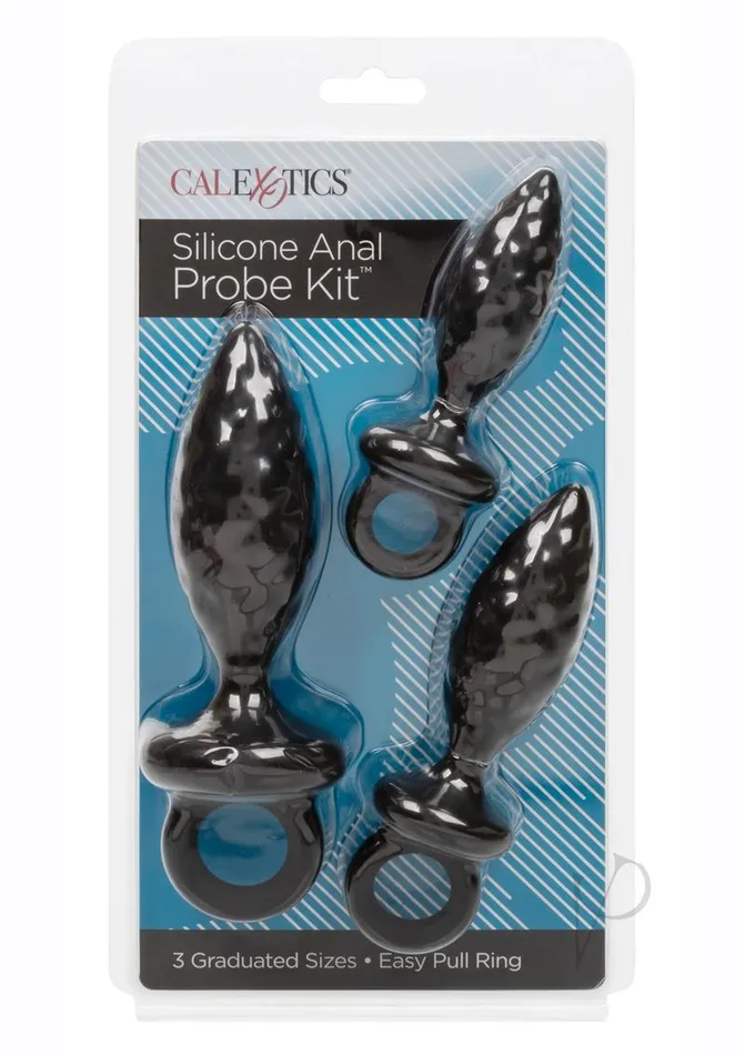 Anal Anal Silicone Anal Probe Kit Set of 3 Black
