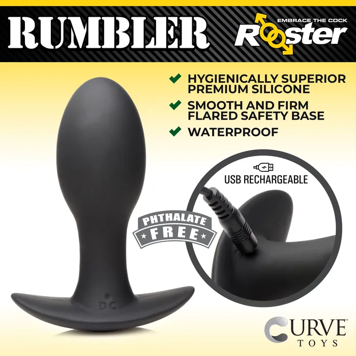 Anal Curve Toys Rumbler Vibrating Silicone Butt Plug