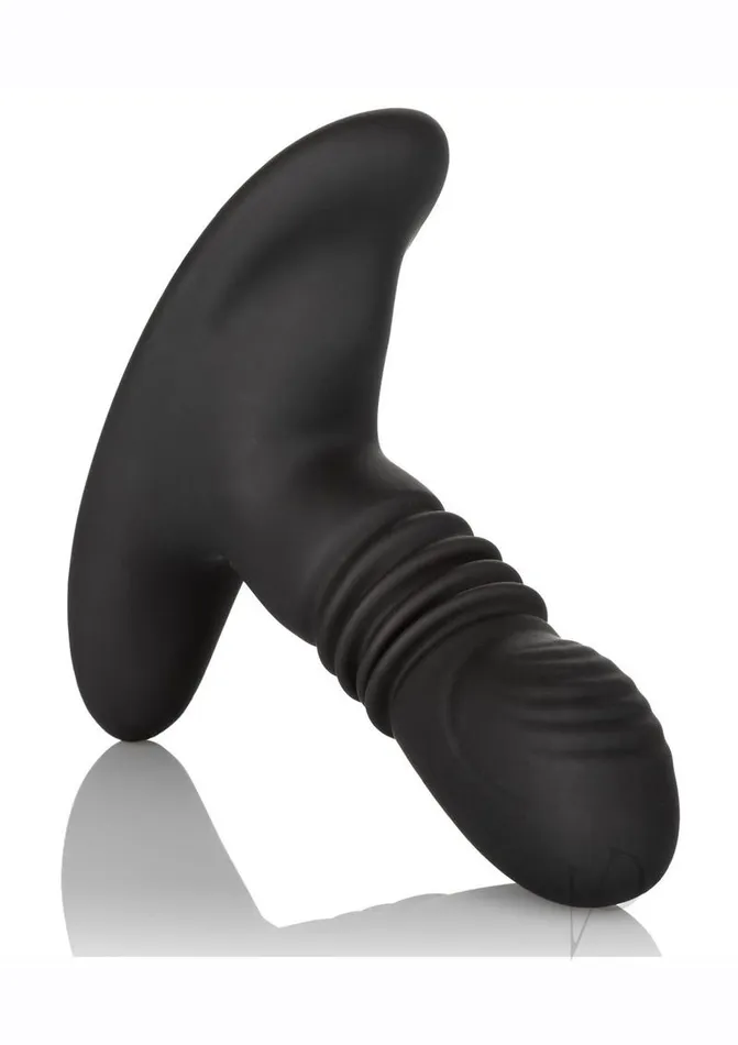 Anal Eclipse Eclipse Thrusting Rotator Probe Silicone Rechargeable Vibrating Butt Plug with Remote Control Black