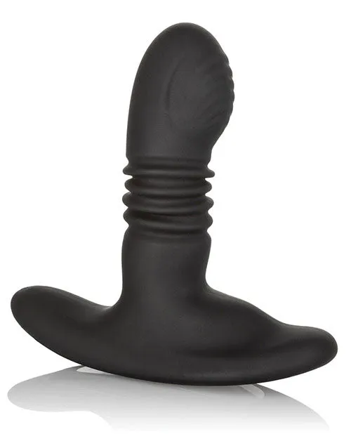 Anal Eclipse Eclipse Thrusting Rotator Probe Silicone Rechargeable Vibrating Butt Plug with Remote Control Black