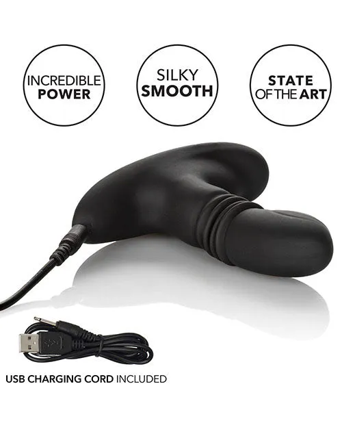 Anal Eclipse Eclipse Thrusting Rotator Probe Silicone Rechargeable Vibrating Butt Plug with Remote Control Black