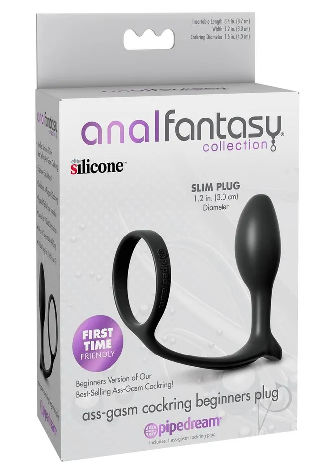 Anal Fantasy Collection AssGasm Cock Ring Beginners Silicone Plug Slim 34in Black Anal Fantasy Collection Anal Anal Fantasy Collection AssGasm Cock Ring Beginners Silicone Plug Slim 34in Black Anal Fantasy Collection Anal
