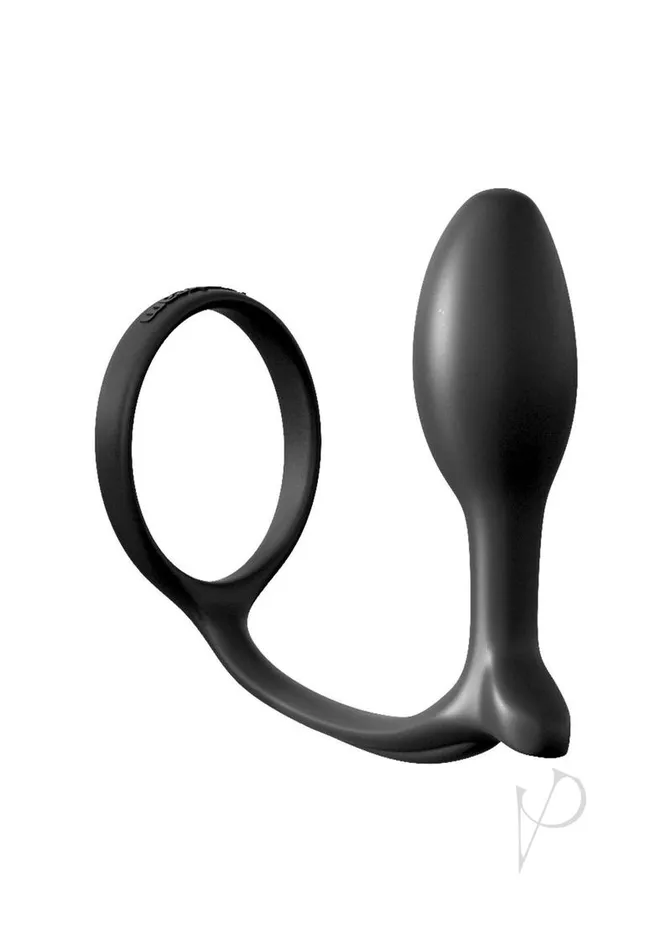 Anal Fantasy Collection AssGasm Cock Ring Beginners Silicone Plug Slim 34in Black Anal Fantasy Collection Anal