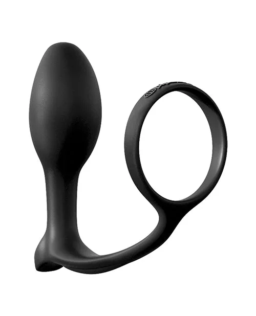 Anal Fantasy Collection AssGasm Cock Ring Beginners Silicone Plug Slim 34in Black Anal Fantasy Collection Anal