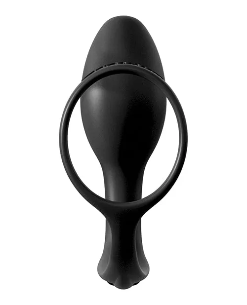 Anal Fantasy Collection AssGasm Cock Ring Beginners Silicone Plug Slim 34in Black Anal Fantasy Collection Anal